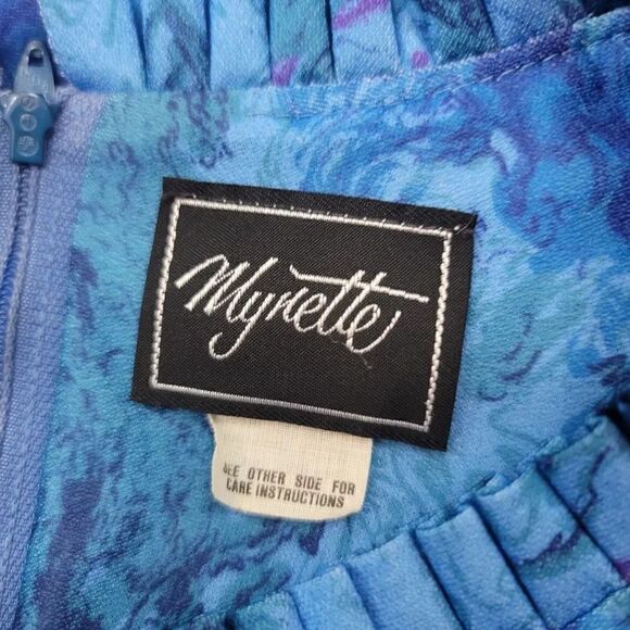 Vintage 50s 60s Mynette Marbled A-line Knee Length Dress with Tie Belt Size 18 - Picture 7 of 10